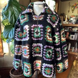 SAMSØE Tess Crochet Wool Blend Half-Zip Pullover $350 (oversized)